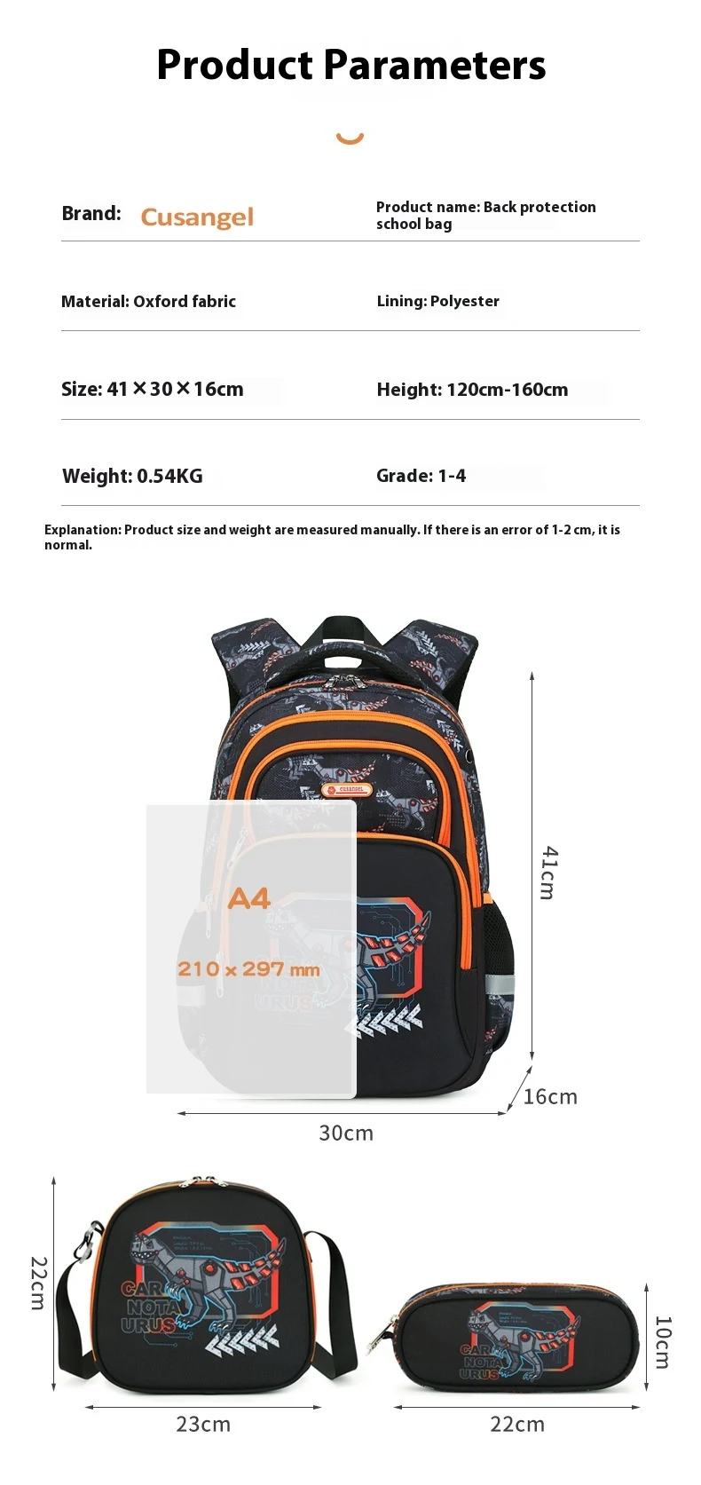 Zaino scolastico per bambini delle elementari, elegante e leggero, per ragazzi di prima, seconda e terza elementare. Comodo e alla moda. — foto 15