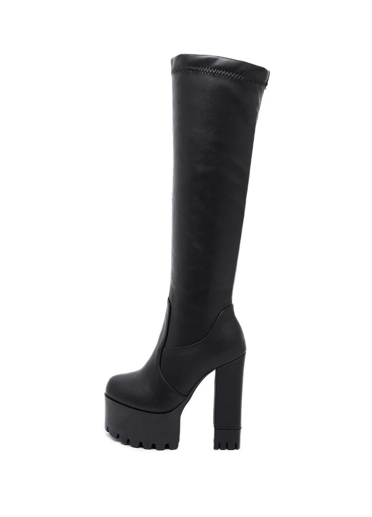 Title 5, Womens knee-high and thigh-high boots Elastic ...