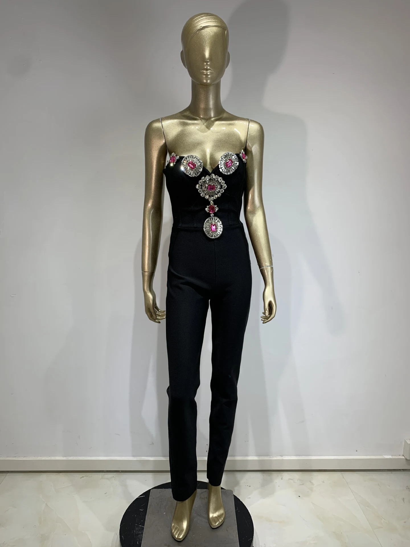 Title 5, Bandage Jumpsuit Mode Strass Tube Top Party Jum...
