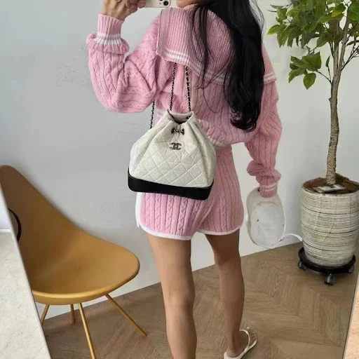 Title 2, Terno de shorts de malha de malha de moda