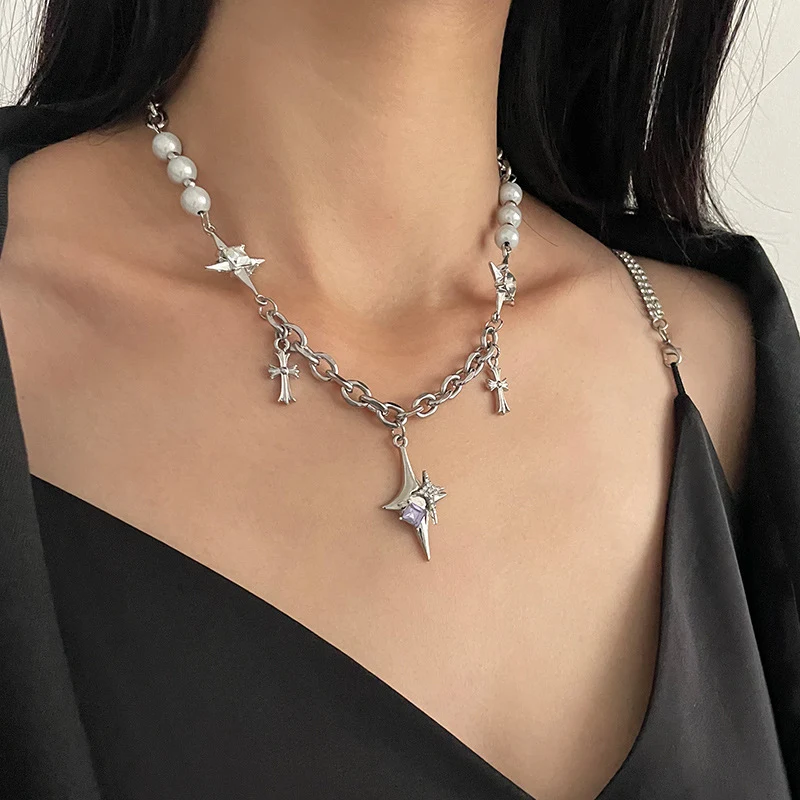 Title 5, Colar feminino roxo com diamante, asterismo, co...