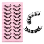 Grote D-krul Russian Volume valse wimpers tien paar. Creëer een volumineuze, dramatische look met prachtige ogen. — foto 19