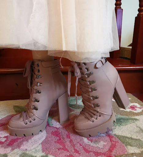 Title 3, Botas de tacón alto y medio para mujer con tacó...
