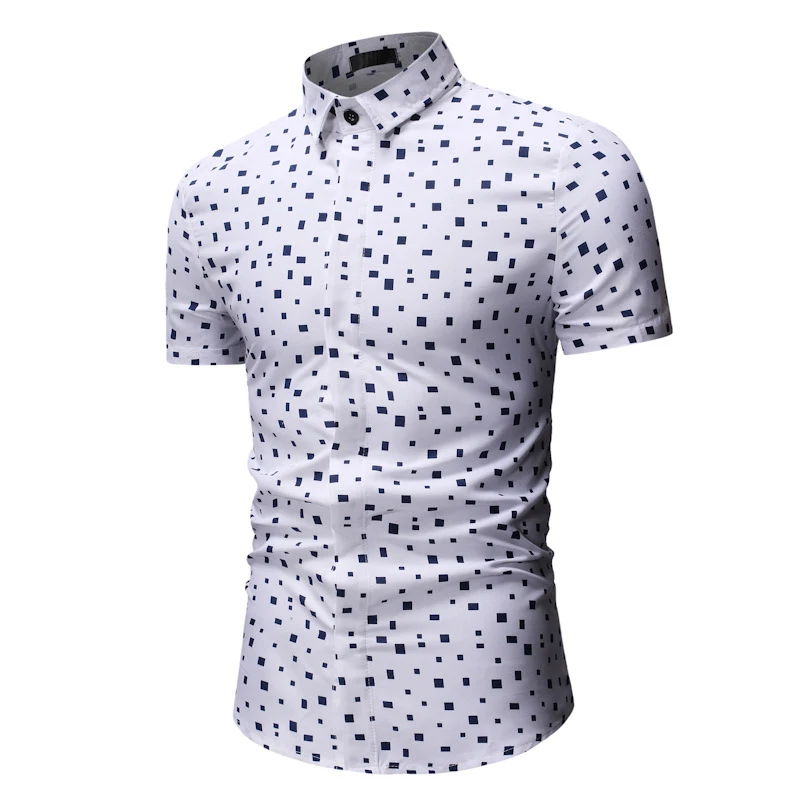 Camisa Casual Masculina de Manga Curta Estampada Conforto e Estilo para o Dia a Dia Tecido Leve e Fresco Ideal para um Visual Descontraído e Moderno — foto 9