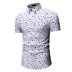 Camisa Casual Masculina de Manga Curta Estampada Conforto e Estilo para o Dia a Dia Tecido Leve e Fresco Ideal para um Visual Descontraído e Moderno — foto 9