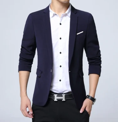 Blazer Coreano Masculino Novo Casual Slim Fit Terno de Escritório — foto 2