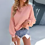 Women's Loose Casual Solid Color Hoodie Long-sleeved Top Comfortable and stylish everyday wear Perfect for a relaxed loo — photo 4