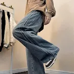 American Retro Distressed Straight Pants Trendy. Stylish, comfortable vintage-inspired pants for a casual, on-trend look — photo 6