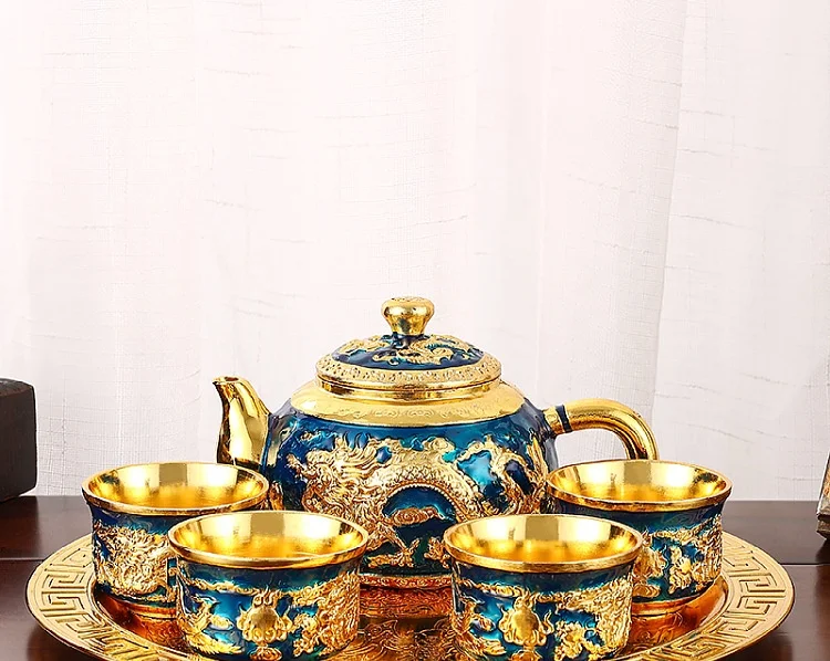 Chinese Tea Set Suit Household Retro Creative Teapot Tea Cup Tray. Enjoy traditional tea ceremonies and relax with this — photo 3