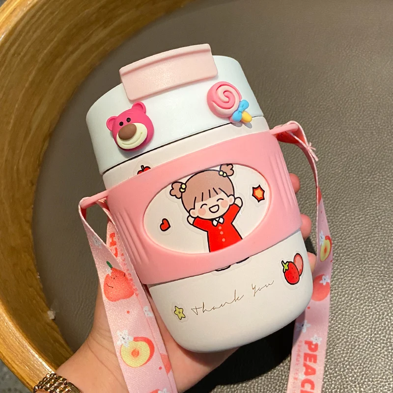 Net Celebrity Creative Cartoon Straw Thermos Cup keeps drinks hot or cold, perfect for on-the-go use, travel, work, or s — photo 10