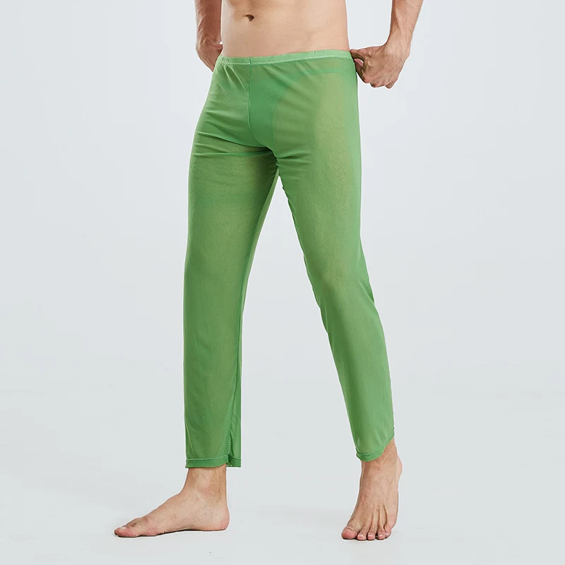 Heren yoga broek, semi-transparant en los. Gemaakt van mesh voor ademend vermogen en comfort. Ideaal voor yoga, sport en vrije tijd. Geniet van bewegingsvrijheid. — foto 5