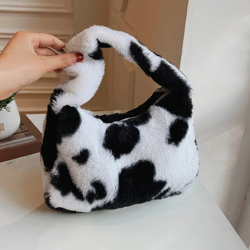 Title 2, Nova Bolsa Crossbody de Vaca Pelúcia Estilo Har...