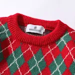 Suéter tejido de manga larga con diseño de ciervo y rombos a cuadros. Cálido y elegante, ideal para otoño e invierno. Perfecto para un look casual con estilo. — foto 9