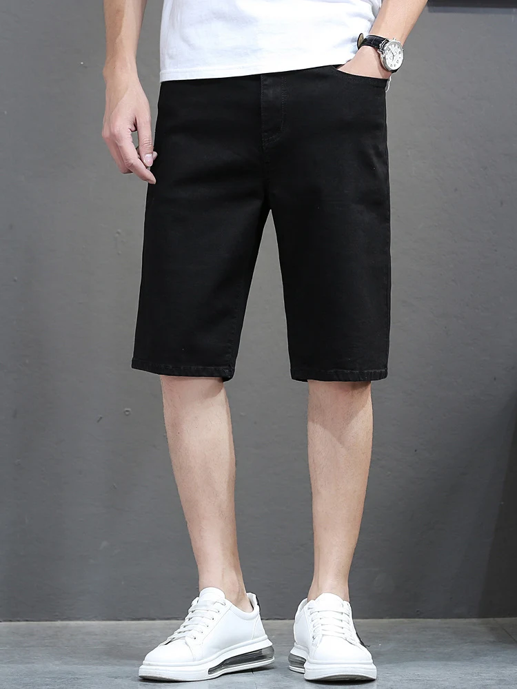 Summer 5-point Jeans Men's Elastic Waist Stretch Pants Casual wear, comfortable and stylish five-point trousers perfect — photo 5
