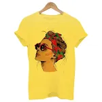 Woman Head Print Short Sleeve Round Neck Short Sleeve T-shirt — photo 4