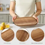 Japanese-style Acacia Wooden Tray Rectangular Service Plate Fruit Plate, elegant and durable, perfect for serving and di — photo 9