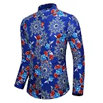  Men's Fashion Print Hawaiian Style Long Sleeve Shirt — photo 1
