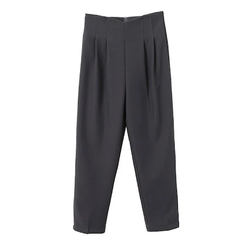 Title 1, Womens solid color high waist trousers with ci...