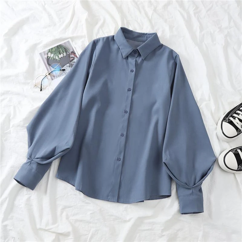 Title 11, Lantern Sleeve Shirt Design Sense Niche Loose L...