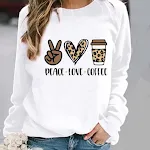 Women's Fashion Casual Round Neck Geometric Pattern Printed Sports Sweater – Comfortable and stylish for everyday wear a — photo 3