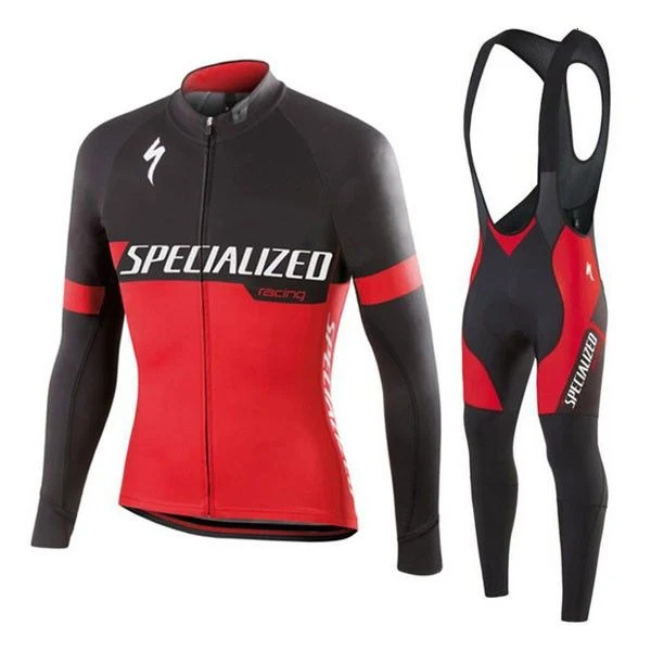 Conjunto Ciclismo Manga Longa Lightning Primavera/Outono Masculino/Feminino Camisa de Bike e Calça Com Fleece Roupa Ciclismo — foto 3