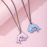 Colar de Golfinho com Carta de Boa Amizade para Crianças BFF. Um presente perfeito para amigas, celebrando a amizade infantil. — foto 4