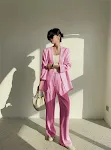 Purple Pink Pants Suit