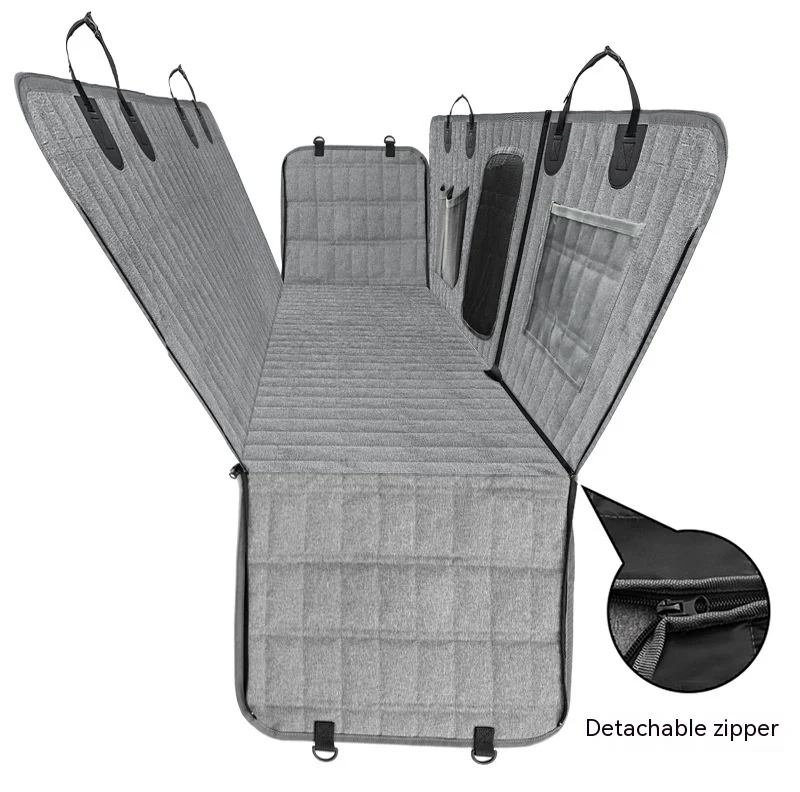 Alfombrilla para mascotas para coche trasero, dividida y desmontable, estilo sentado. Protege y facilita viajes seguros y cómodos con tu perro. — foto 10
