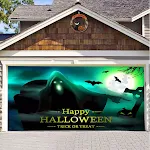 Halloween Garage Background Decoration Hanging Cloth. Create a spooky atmosphere in your garage with this easy to hang a — photo 12