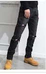 Hip Hop Trend Men's Belt Zipper Jeans, stylish urban design, comfortable fit, perfect for a modern look, versatile enoug — photo 19