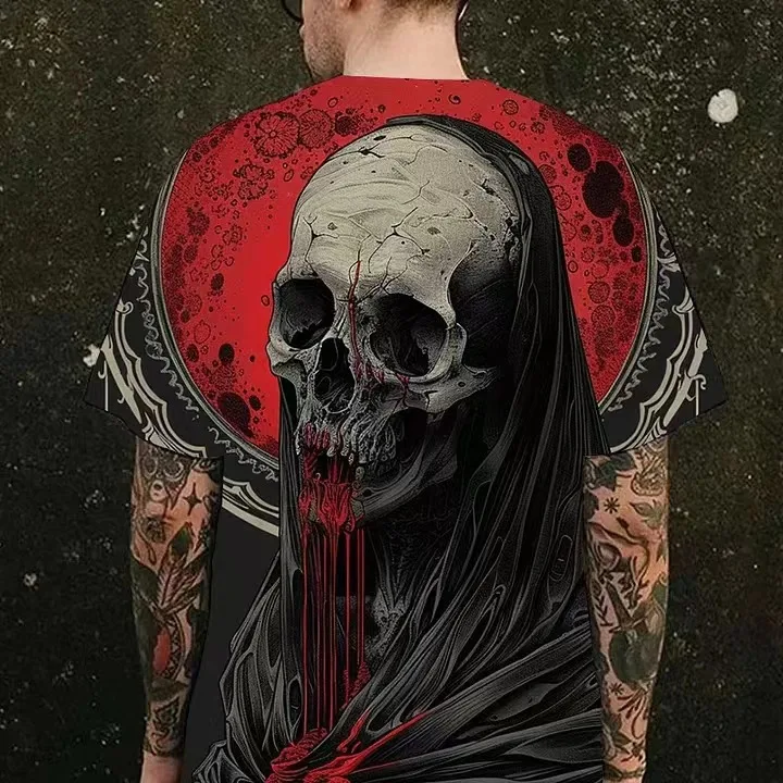Gepersonaliseerde patronen schedel top 3D-print lente zomer. Uniek design voor een frisse en trendy uitstraling. Comfortabel en ademend. — foto 10