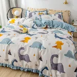 Jogo de lençóis Princesa para meninas, 4 peças, capa de edredom romântica, roupa de cama de verão, design de coração, conforto. — foto 4
