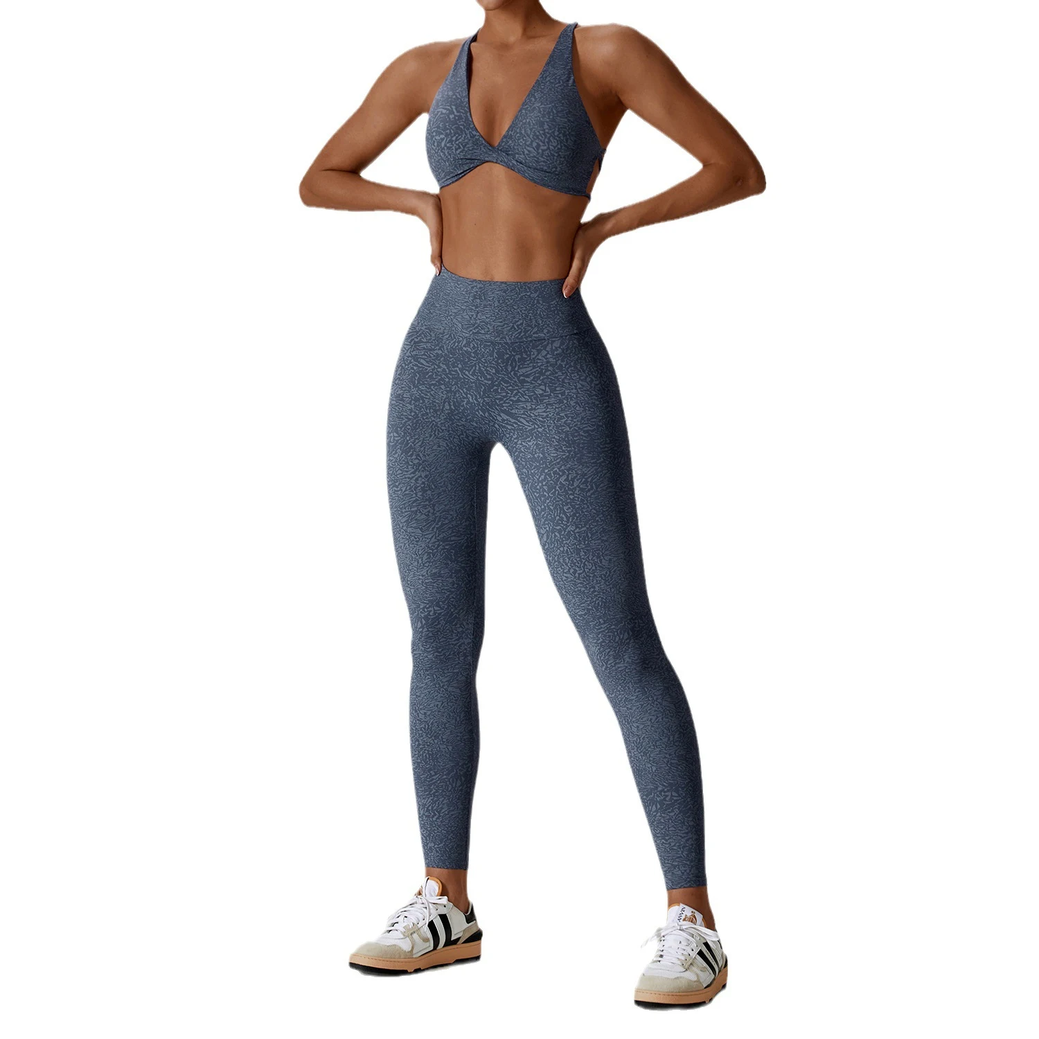 Yoga-pak met nude-feel print, bloemen, sneldrogend, voor hardlopen en sport. Ademende sportkleding voor workouts en training. — foto 24