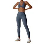 Yoga-pak met nude-feel print, bloemen, sneldrogend, voor hardlopen en sport. Ademende sportkleding voor workouts en training. — foto 24