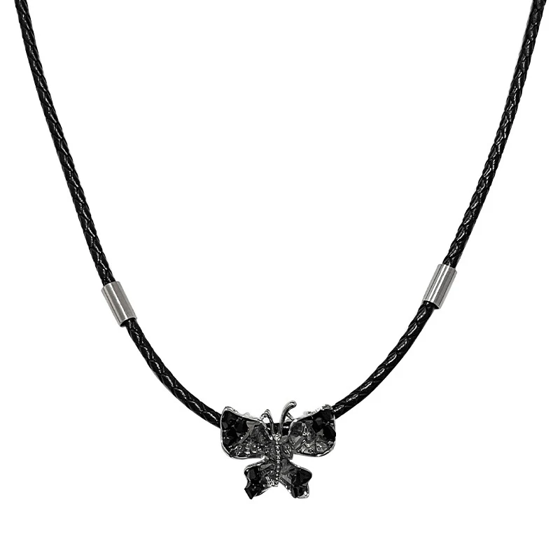 Colar personalizado de borboleta preta feminino, pingente de alta qualidade, joia elegante e presente especial para mulheres. — foto 2