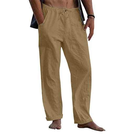 Title 12, Mens Linen Casual Drawstring Loose Pants for U...