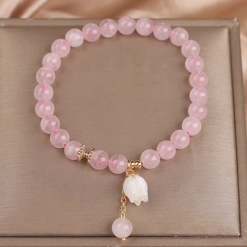 Pulseira Summer Sweet Étnica com Pingente de Lótus de Jade Branco Charme Étnico para o Verão Elegância e Estilo Sofisticado em um Acessório — foto 11