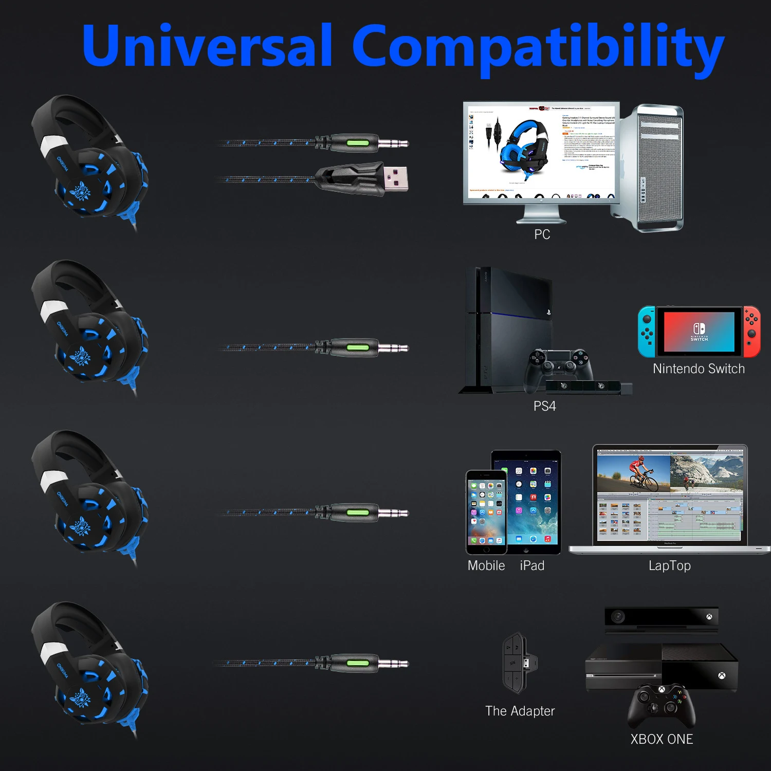 Title 2, K2PRO gaming headset, wired for PC, PS4, and co...