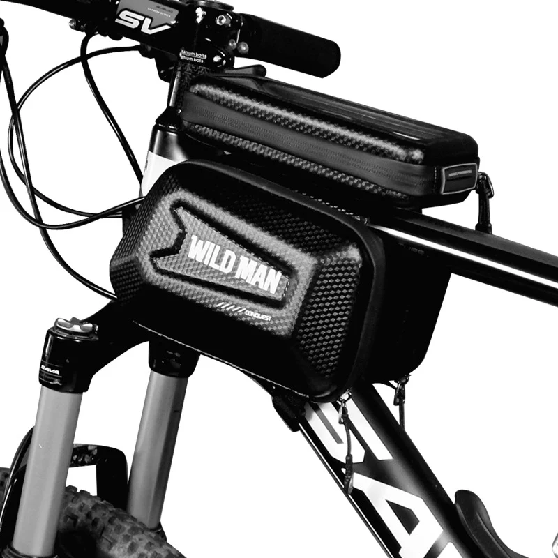 Bolsa de selim para bicicleta com casco rígido. Perfeita para mountain bike, à prova d'água, grande capacidade e fácil instalação. — foto 1