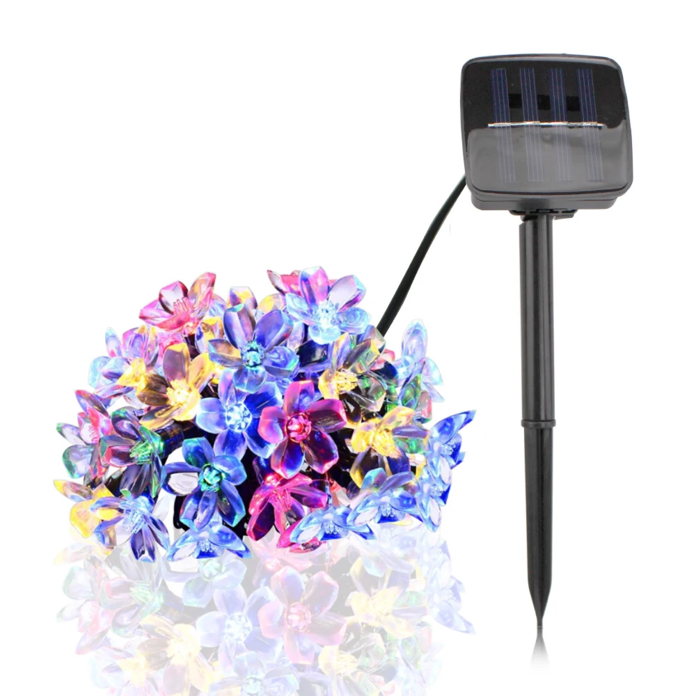 Title 5, Solar String Lights 12m 100LED Peach Flower Wat...