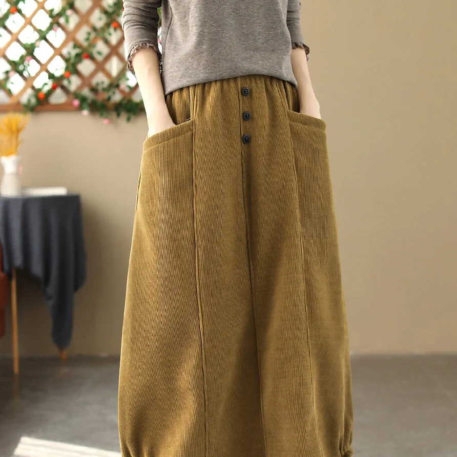 Saia Midi Grossa Feminina Forrada com Fleece Artística Retrô Conforto e Estilo Inverno Design Exclusivo Quentinha e Charmosa — foto 15