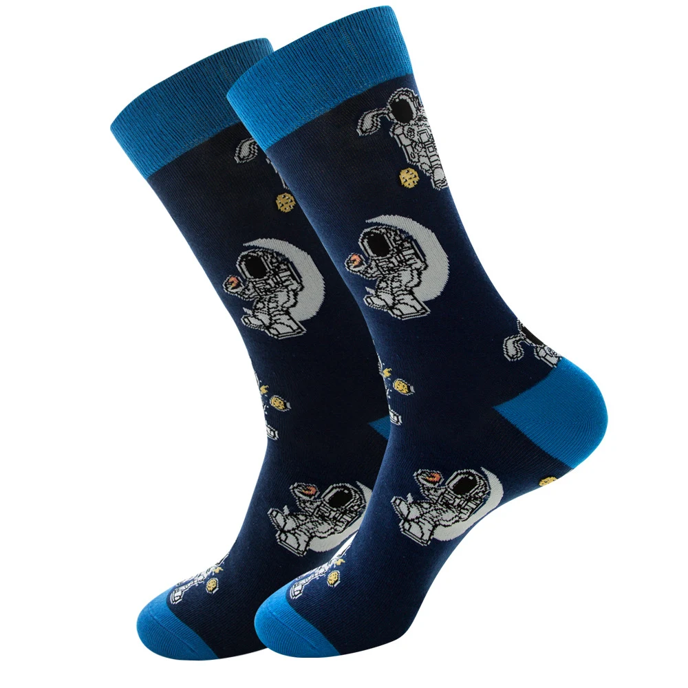 Amazon New Universe Series Men's Astronaut Socks, Planet Constellation Design, Mid Calf, Female Laughing Detail, Fun & U — photo 24