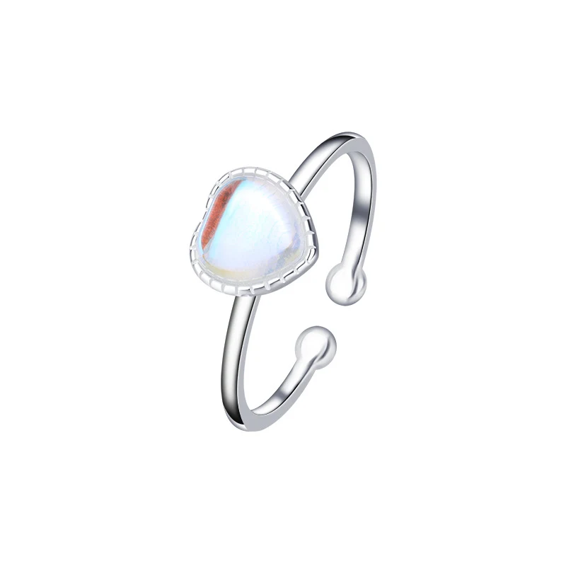 Anel feminino de personalidade com pedra da lua Joia de moda Elegância celestial Design exclusivo Brilho deslumbrante Perfeito para realçar seu estilo Presente ideal — foto 1