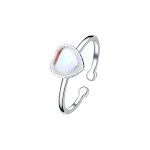 Anel feminino de personalidade com pedra da lua Joia de moda Elegância celestial Design exclusivo Brilho deslumbrante Perfeito para realçar seu estilo Presente ideal — foto 1
