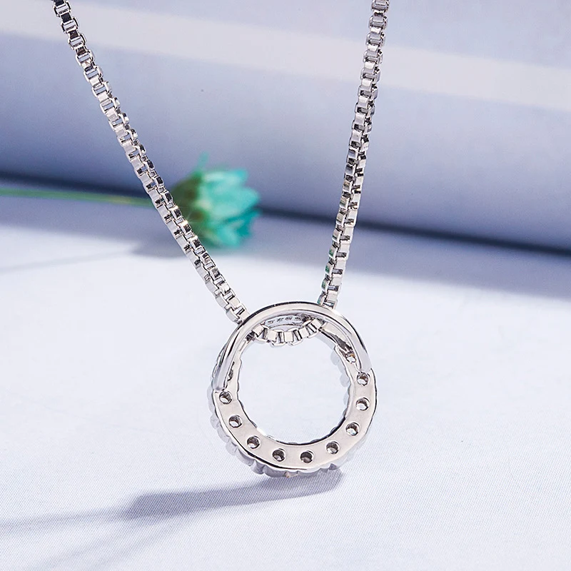 Catena clavicola di clavicle a pendente zircone a diamante rotondo — foto 1