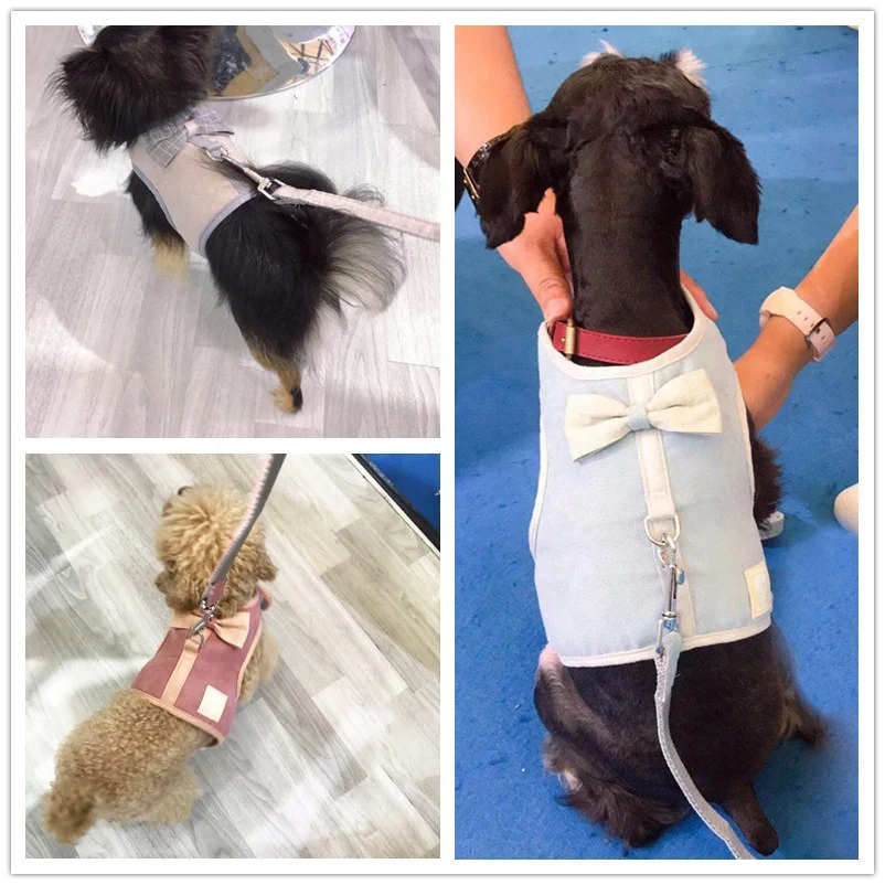 Title 2, Korean Style Grid Pet Harness for Small and Med...