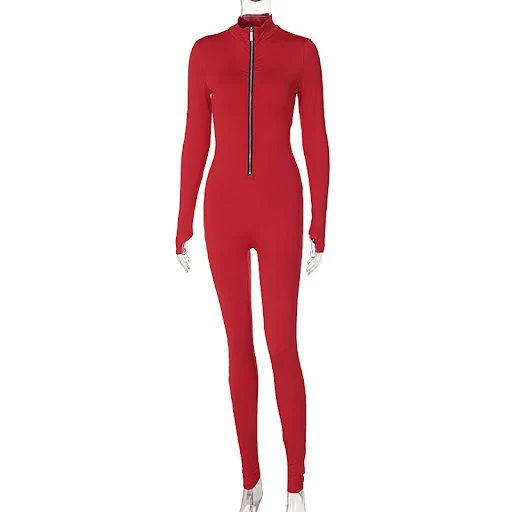 Title 14, Dames effen kleur lange mouw rits taille sport ...