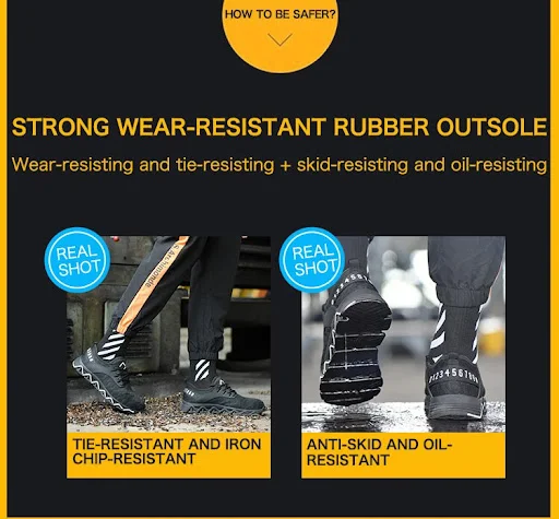 Title 13, Flying woven mid-top labor protection shoes. Co...