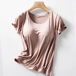 Camiseta sem Cueca com Bojo para Casa Manga Curta Conforto e liberdade em casa. Sinta-se à vontade com esta camiseta projetada para você. — foto 2