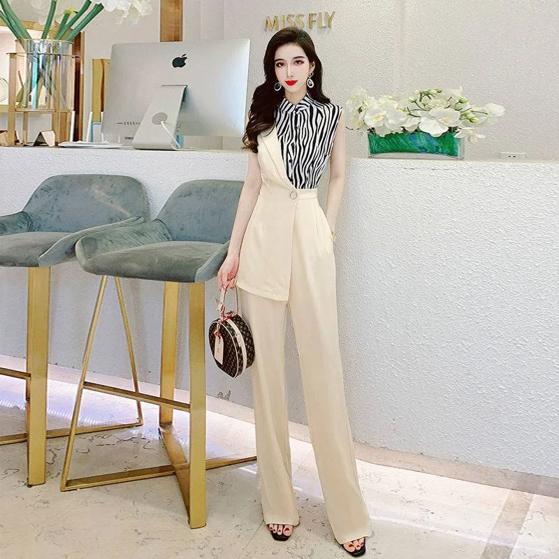 Macacão feminino com calças e costura em padrão zebra, design irregular. Uma peça estilosa e confortável para mulheres, ideal para diversas ocasiões. — foto 5